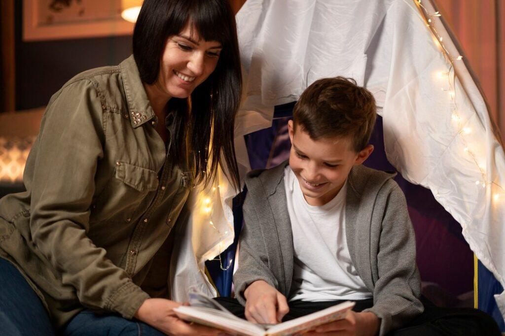 medium shot woman kid with book 23 2149212280 medium shot woman kid with book 23 2149212280